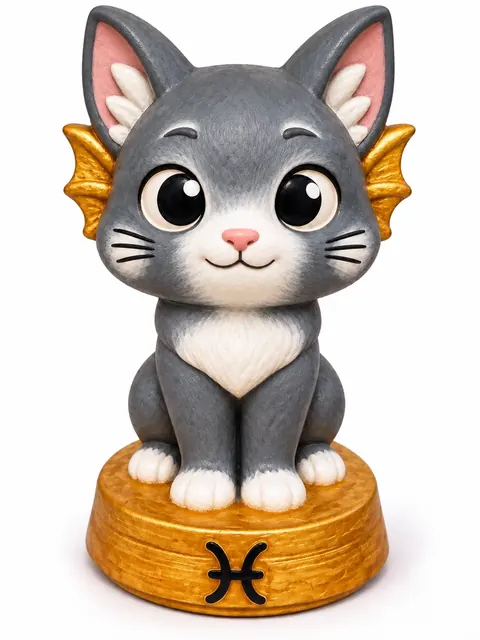 Gatriel Piscis pelaje gris y blanco