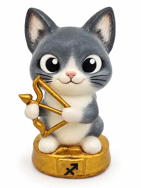 Gatriel Sagitario pelaje gris y blanco
